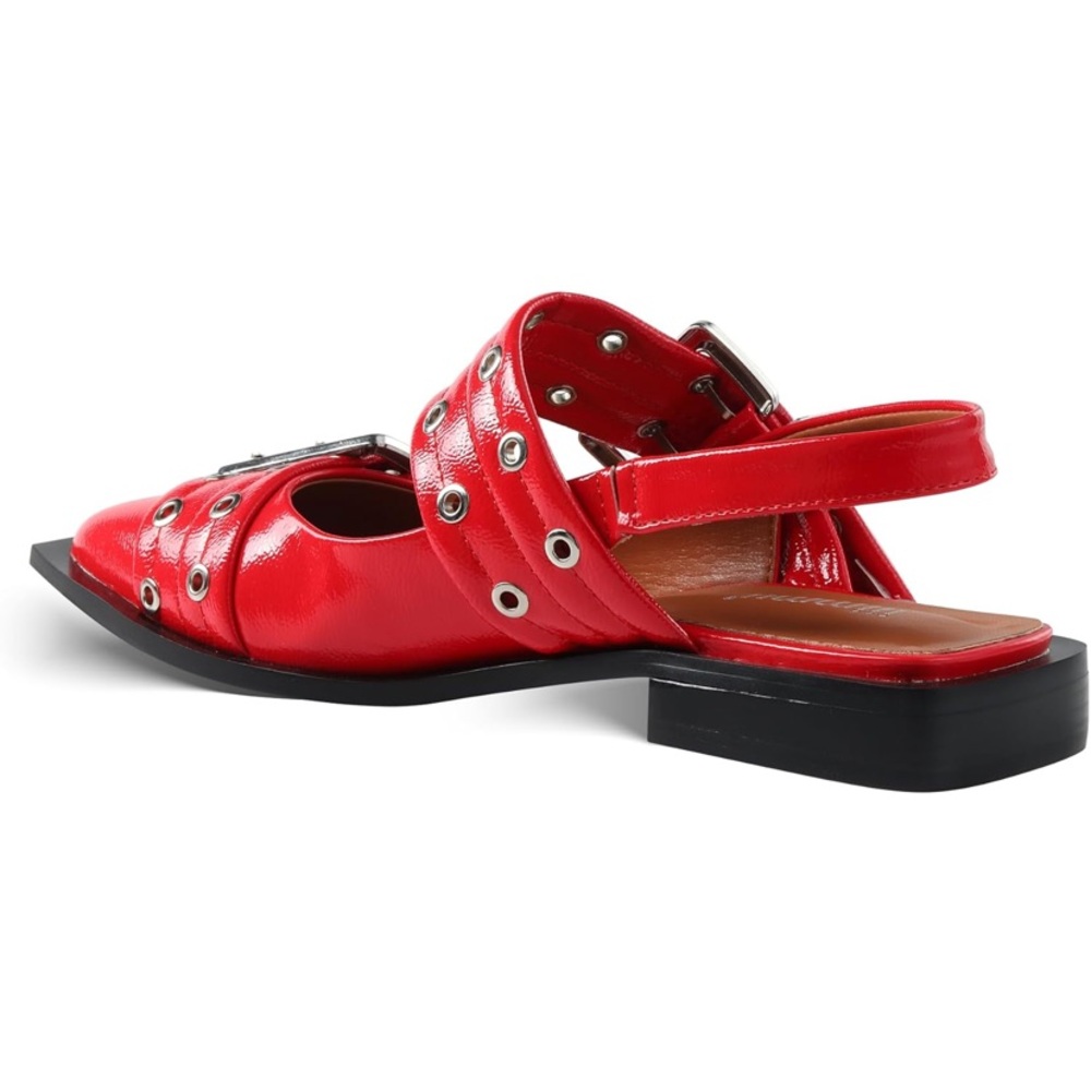 Buckle Ballet Block Flats - Picture 5 of 8